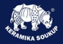 Logo Keramika Soukup s nosorožcom na tmavomodrom pozadí