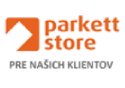 Logo predajcu podláh Parkett Store s oranžovým symbolom